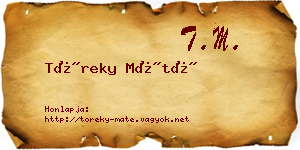 Töreky Máté névjegykártya